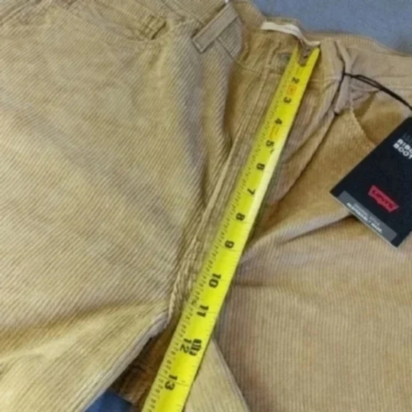 Levi's Ribcage Bootcut Boot Cut Corduroy Pants Iced Coffee Cords Brown Jeans - Picture 7 of 10